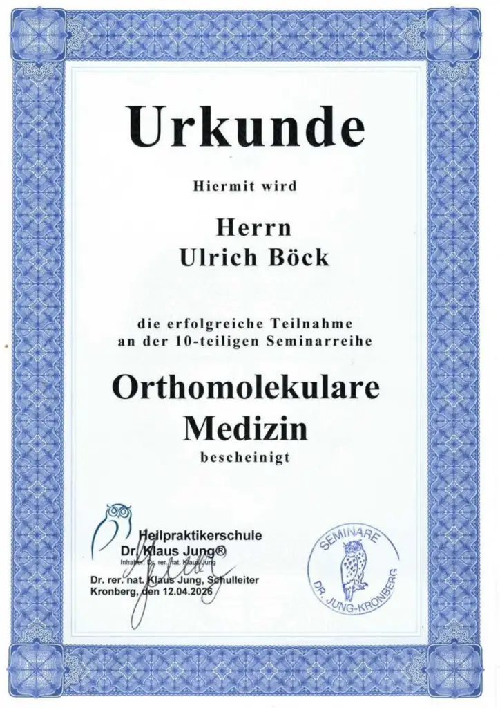 Ausbildung Orthomolekulare Medizin 2025/2026